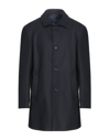 HERMAN & SONS HERMAN & SONS MAN COAT MIDNIGHT BLUE SIZE 50 POLYESTER, ACRYLIC, WOOL