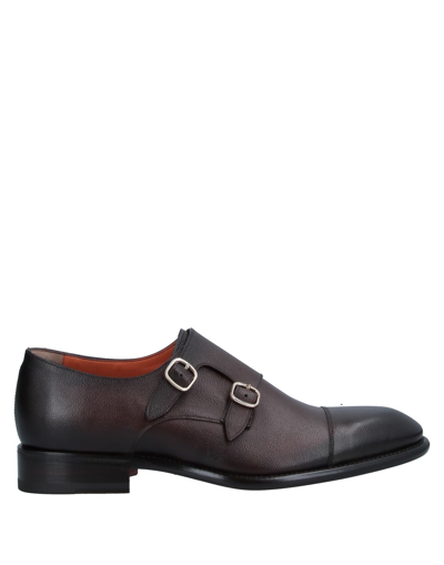 Santoni Loafers In Dark Brown