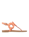 Inuovo Toe Strap Sandals In Orange