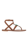 Alberta Ferretti Toe Strap Sandals In Brown