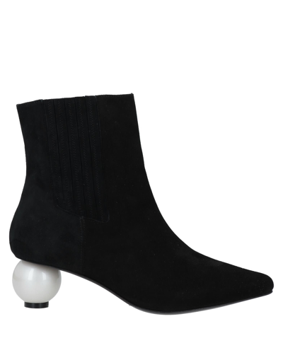 Mother Of Pearl Ankle Boots In Black