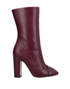 Pollini Ankle Boots In Maroon