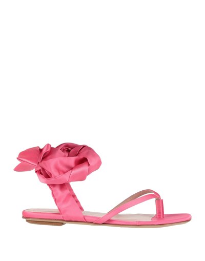 Gia Couture Toe Strap Sandals In Pink