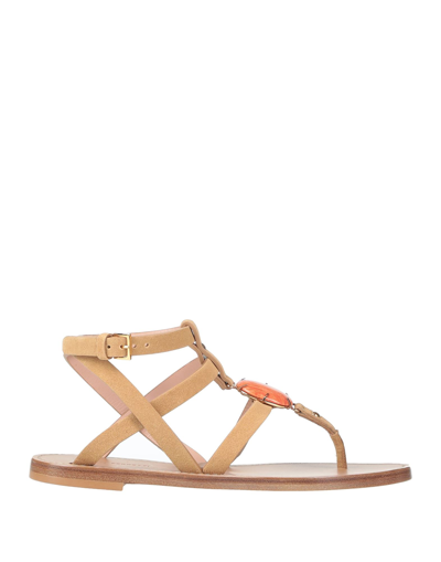 Alberta Ferretti Toe Strap Sandals In Beige