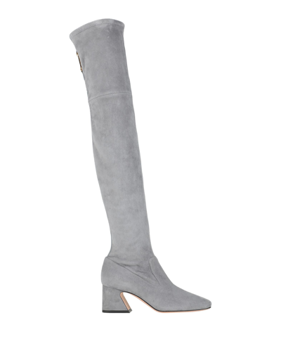 Alberta Ferretti Knee Boots In Grey