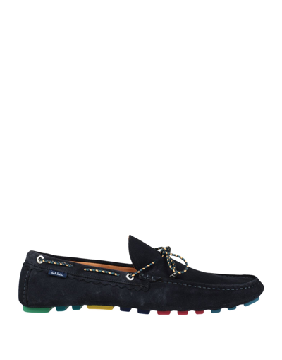 Ps By Paul Smith Lace-up Detail Suede Loafers In Dark Blue