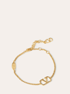 Valentino Vlogo Crystal-embellished Bracelet In Gold