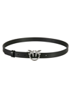 Pinko Logo Plaque Buckle Belt In Neroold Silver
