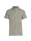 Ralph Lauren Purple Label Men's Custom Slim-fit Washed Piqué Polo Shirt In Classic Light Grey Heather