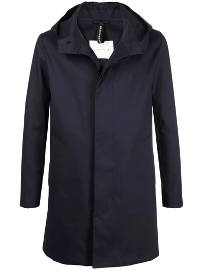 Mackintosh Chryston Bonded Cotton Hooded Coat In Blau