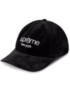 Supreme Corduroy Classic Logo Cap In Schwarz