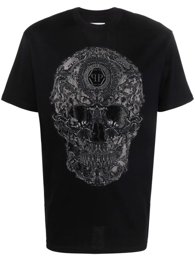 Philipp Plein Baroque Skull-print T-shirt In Schwarz
