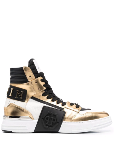 Philipp Plein 'phantom Kick$' High-top Trainers In Schwarz
