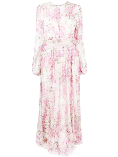 Giambattista Valli Floral-print Silk Gown In Nude | ModeSens