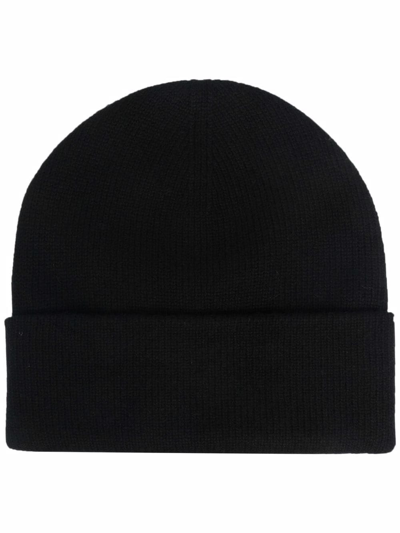 Khaite Sochi Ribbed Cashmere Beanie Hat In Black