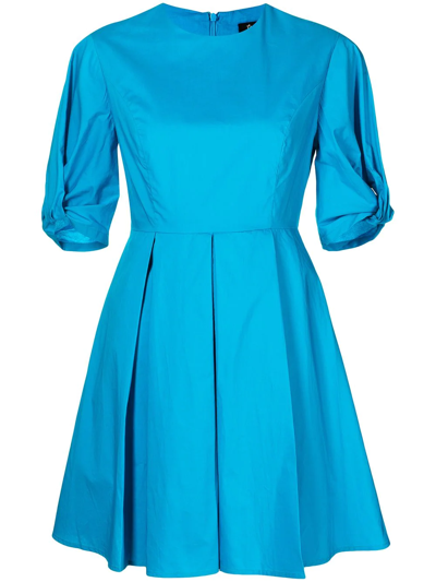 Tout A Coup Cotton A-line Mini Dress In Blau