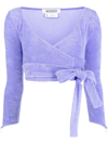 Maisie Wilen Purple Terrycloth Dramady Cardigan In Violett