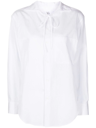 Y's Front Tie-fastening Shirt In Weiss
