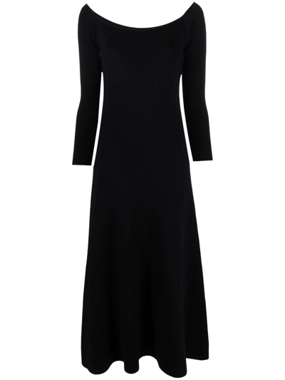 Paula Off-shoulder Knit Dress In Schwarz