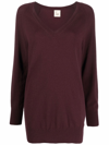 Paula V-neck Cashmere Jumper In Rot