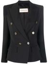 Alexandre Vauthier Double-breasted Padded-shoulder Blazer In Schwarz