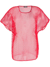 Dsquared2 Solid Color Openwork Beach Cover-up Dress In Rot