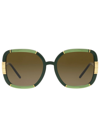 TORY BURCH LOGO-HINGE SQUARE-FRAME SUNGLASSES