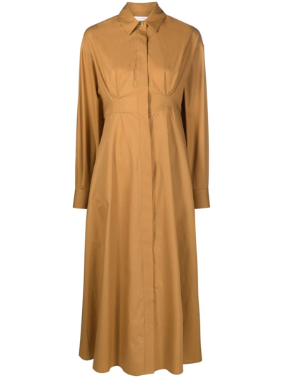 Ivy & Oak Mid-length Cotton Shirt Dress In Beige