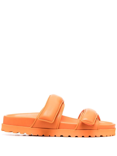 Gia Borghini Double-strap Flat Sandals In Orange
