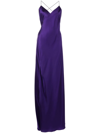 Michelle Mason V-neck Silk Dress In Violett