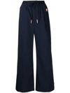 Bapy By *a Bathing Ape® Wide-leg Logo-patch Track Pants In Blau