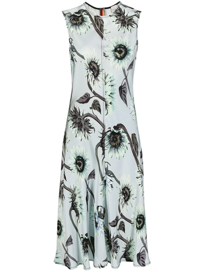 Paul Smith Floral Print Dress In Blue