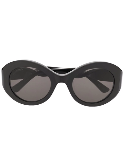 Balenciaga Twist Round-frame Sunglasses In Schwarz