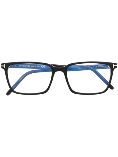 Tom Ford Black Square Frame Optical Glasses In Schwarz