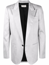 Saint Laurent Single-breasted Suit Blazer In Grey
