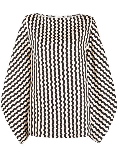 By Malene Birger Wave-prnt Blouse In Nude