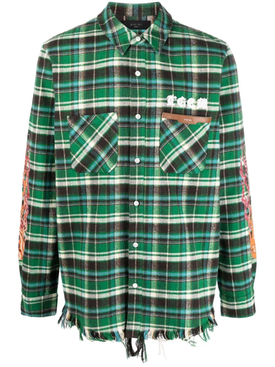 Amiri X The Great City Workshop Checked Shirt In Green