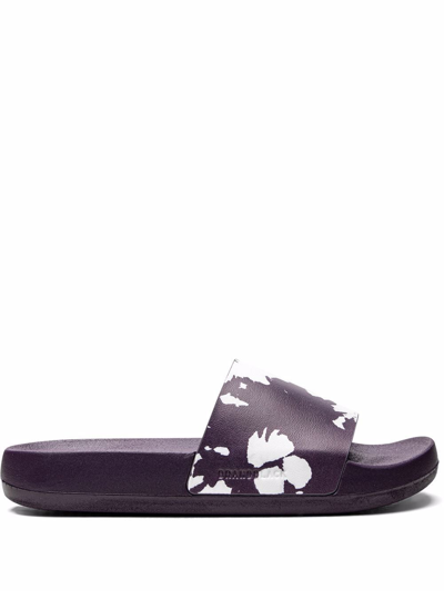 Brand Black Kashiba-lux 印花拖鞋 In Dusk Hawaiian