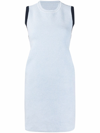 Jacquemus Sorbetto Contrast-trim Knitted Mini Dress In Blau