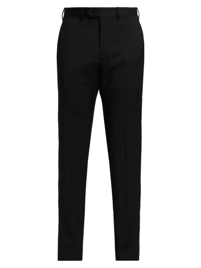 Emporio Armani Classic Wool Trousers In Black