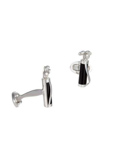 Jan Leslie Golf Bag Rhodium-plated Black Onyx Cufflinks