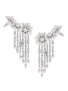 ADRIANA ORSINI WOMEN'S REVELRY STERLING SILVER & CUBIC ZIRCONIA FRINGE EAR CLIMBERS