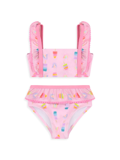 Andy & Evan Kids' Little Girl's 2-piece Popsicle Print Swimsuit In Pink Multi