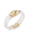 Alexis Bittar Molten 14k Goldplated Hinged Lucite Bracelet In White