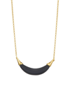 Alexis Bittar Crescent 14k Goldplated Lucite Necklace In Black