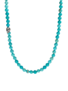 DEGS & SAL MEN'S STERLING SILVER & TURQUOISE BEADED NECKLACE