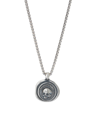 Degs & Sal Sterling Silver Memento Mori Pendant Necklace, 24