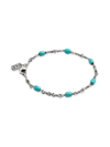 DEGS & SAL MEN'S STERLING SILVER & TURQUOISE TWISTED CABLE CHAIN BRACELET
