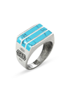 DEGS & SAL STERLING SILVER & TURQUOISE ELEMENTS RING