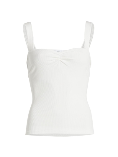 Izayla Ruched Jersey Tank Top In White